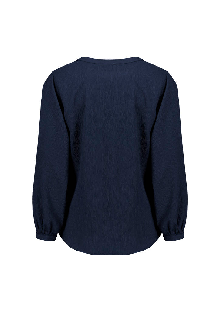RU568LL Womens Ruche Long Sleeve Blouse