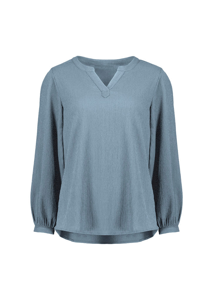 RU568LL Womens Ruche Long Sleeve Blouse