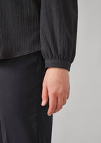 RU568LL Womens Ruche Long Sleeve Blouse