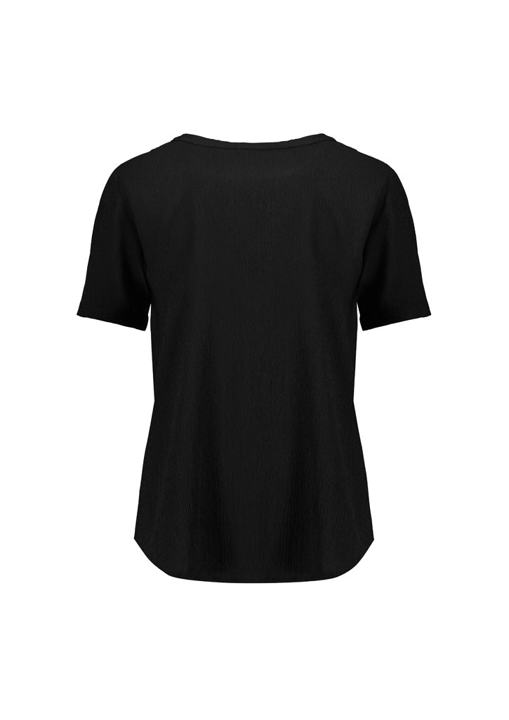 RU568LS Womens Ruche Short Sleeve Blouse