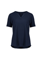 RU568LS Womens Ruche Short Sleeve Blouse