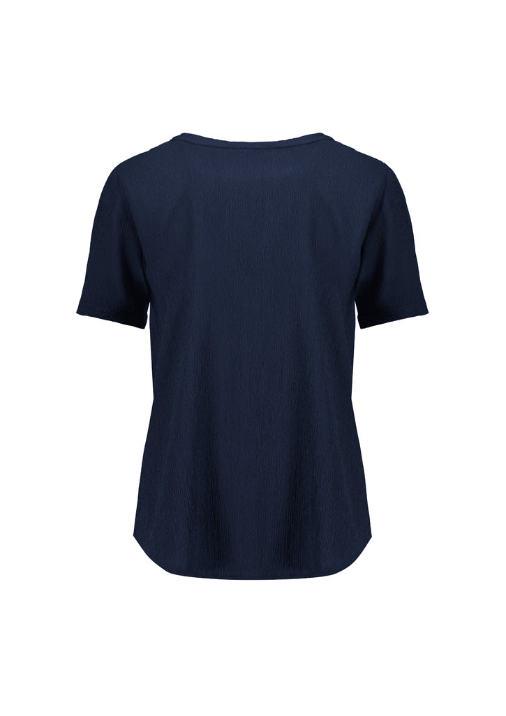 RU568LS Womens Ruche Short Sleeve Blouse