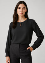 RU569LL Womens Evelyn Long Sleeve Blouse