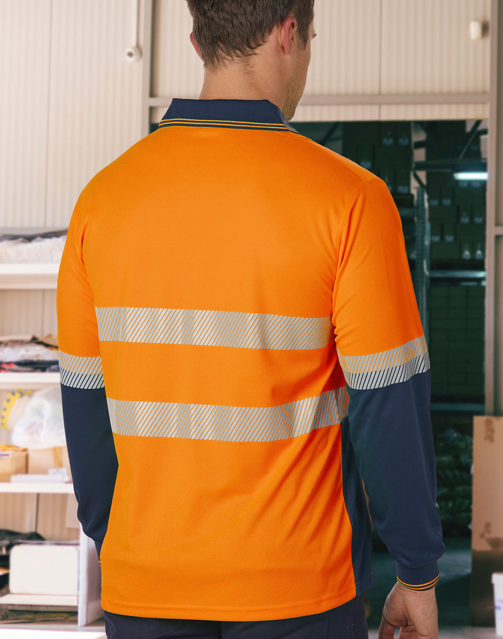 SW86 UNISEX COOLDRY® SEGMENTED LS HI-VIS POLO