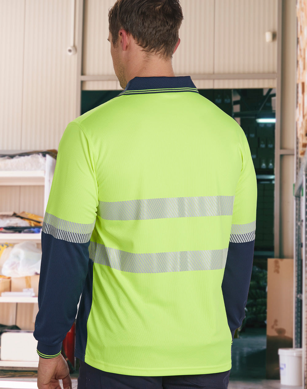 SW86 UNISEX COOLDRY® SEGMENTED LS HI-VIS POLO