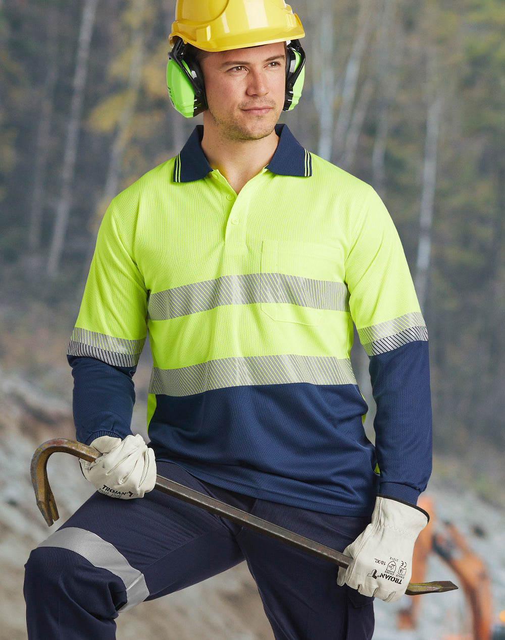 SW86 UNISEX COOLDRY® SEGMENTED LS HI-VIS POLO