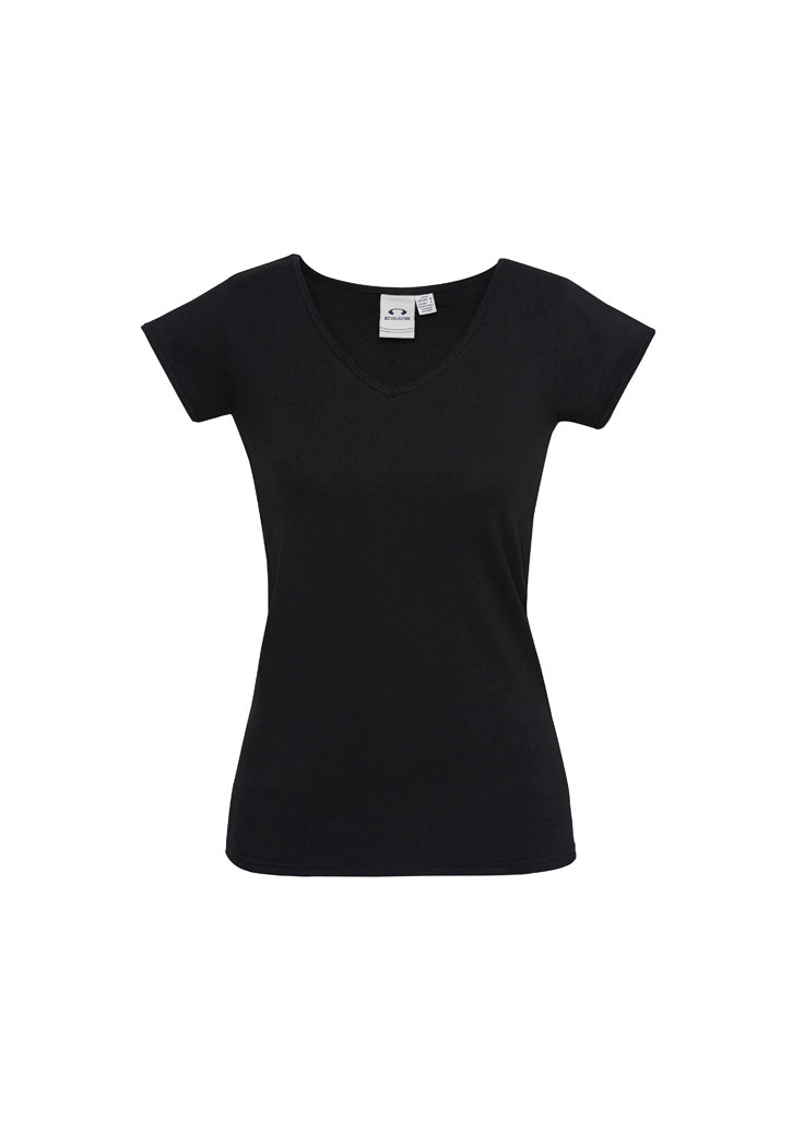 Womens Viva Short Sleeve V-Neck Tee T403L
