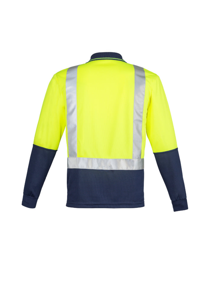 Syzmik Mens Hi Vis Spliced Polo - Long Sleeve Shoulder Taped ZH234