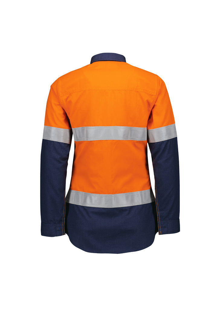ZW170 Womens Orange Flame Lightweight Ripstop Taped Shirt