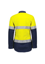 ZW170 Womens Orange Flame Lightweight Ripstop Taped Shirt