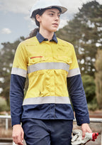 ZW170 Womens Orange Flame Lightweight Ripstop Taped Shirt