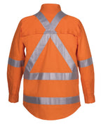 JB's Wear Hi Vis (D+N) L/S 150G Cross Back Tape Shirt 6DCBL