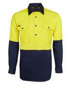 JB's Wear Hi Vis L/S 190g Close Front Shirt 6HVCF