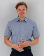 Benchmark M7300S Men’s Gingham Check Short Sleeve Shirt