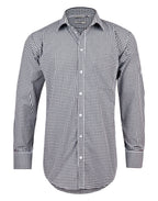 Benchmark M7300L Men’s Gingham Check Long Sleeve Shirt with Roll-up Tab Sleeve