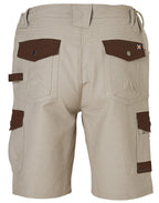 AIW WP23 MENS STRETCH CARGO WORK SHORTS WITH DESIGN PANEL TREATMENTS