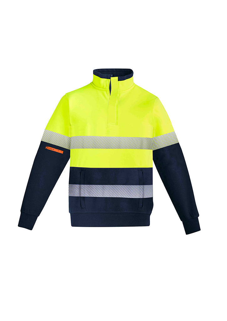 Syzmik Mens Orange Flame HRC 2 Hoop Taped 1/4 Zip Brushed Fleece ZT150
