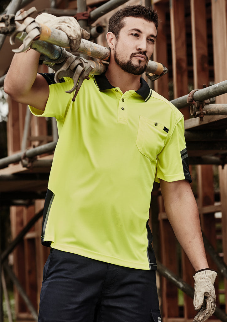 Syzmik Mens Reinforced Hi Vis Squad S/S Hi-Vis Polo ZH465