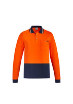 Syzmik Mens Hi Vis Cotton L/S Hi-Vis Polo ZH430