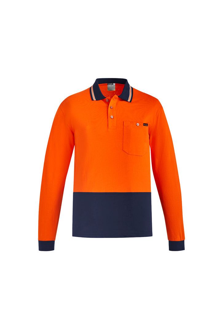 Syzmik Mens Hi Vis Cotton L/S Hi-Vis Polo ZH430