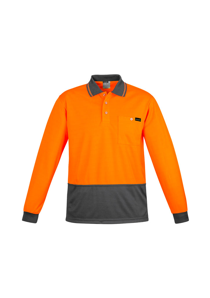 Syzmik Mens Comfort Back L/S Hi-Vis Polo ZH410