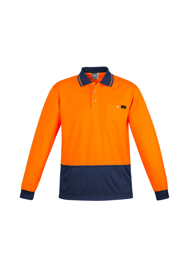 Syzmik Mens Comfort Back L/S Hi-Vis Polo ZH410