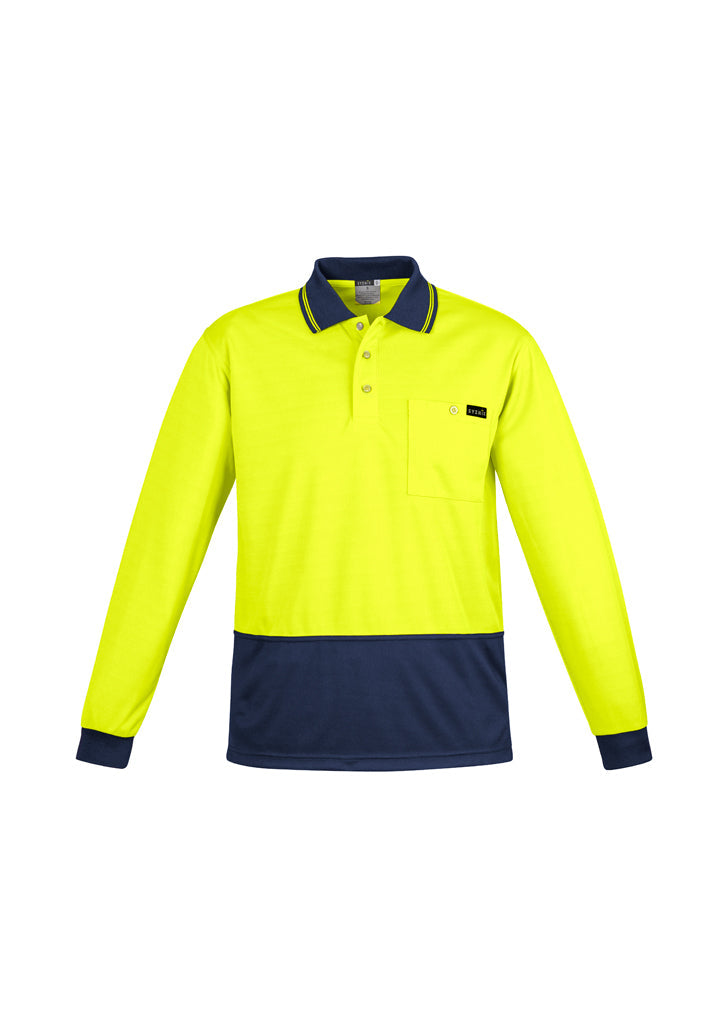 Syzmik Mens Comfort Back L/S Hi-Vis Polo ZH410