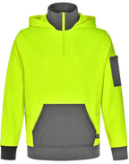 AIW SW78 UNISEX HI VIS ¼ ZIP PREMIUM FLEECE HOODIE
